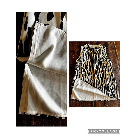 St. John Couture Sleeveless Silk Margay Cat Animal Print High Neck Top T… - Picture 4 of 14